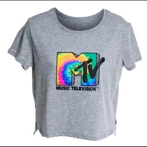 Gray MTV Crop Tee
